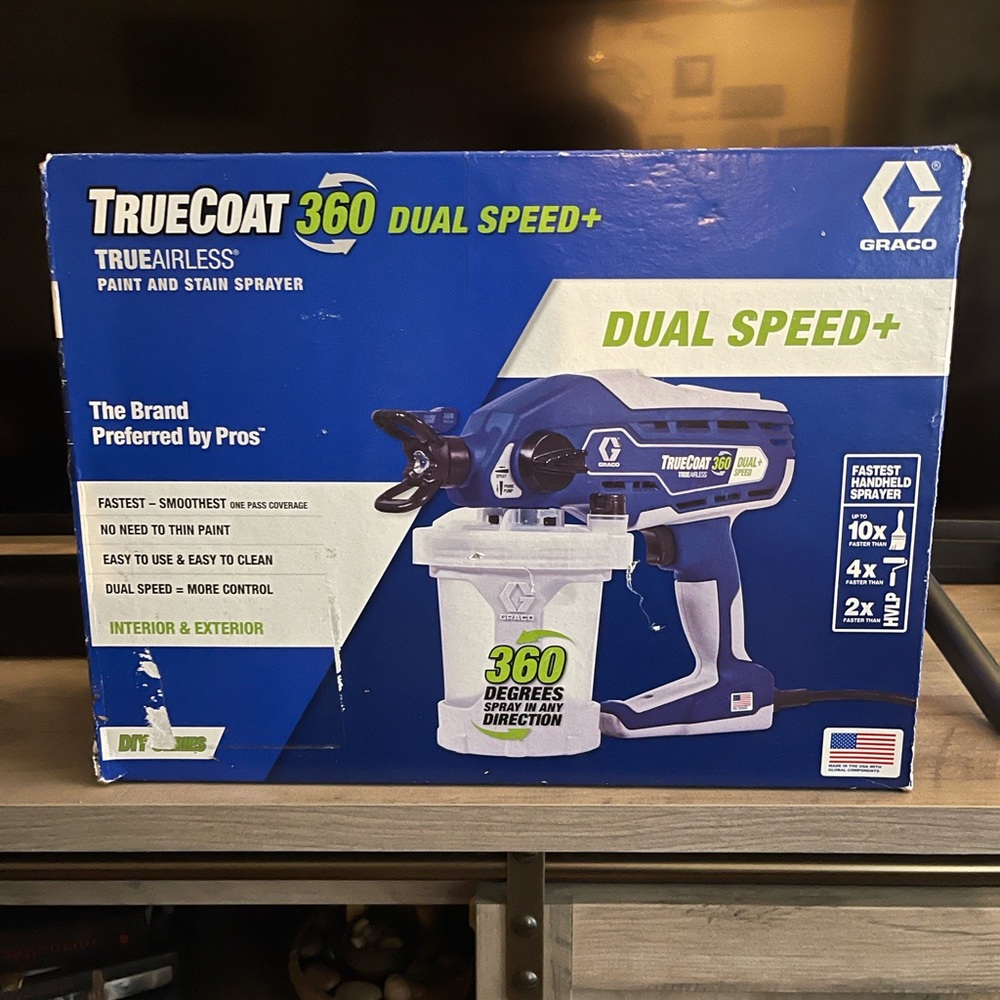 Graco True coat dual speed 360 paint sprayer, comes with every in last picture.